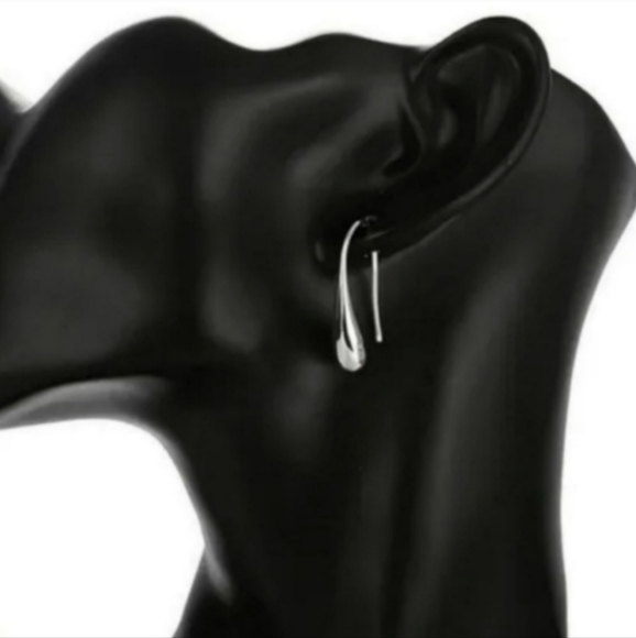 925 Sterling Silver Waterdrop Jewelry Set Bracelet Necklace Earrings and Ring - Picture 14 of 16